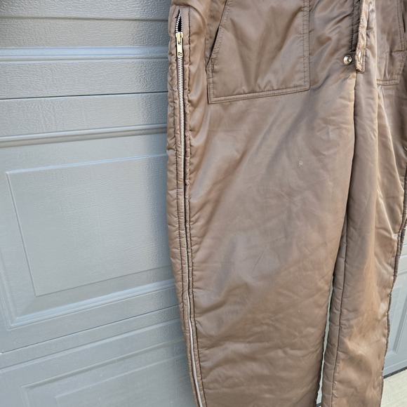 Vtg Sears Work Leisure Hooded Insulated Coveralls Snowsuit Mens 46-48 Brown - Picture 3 of 11
